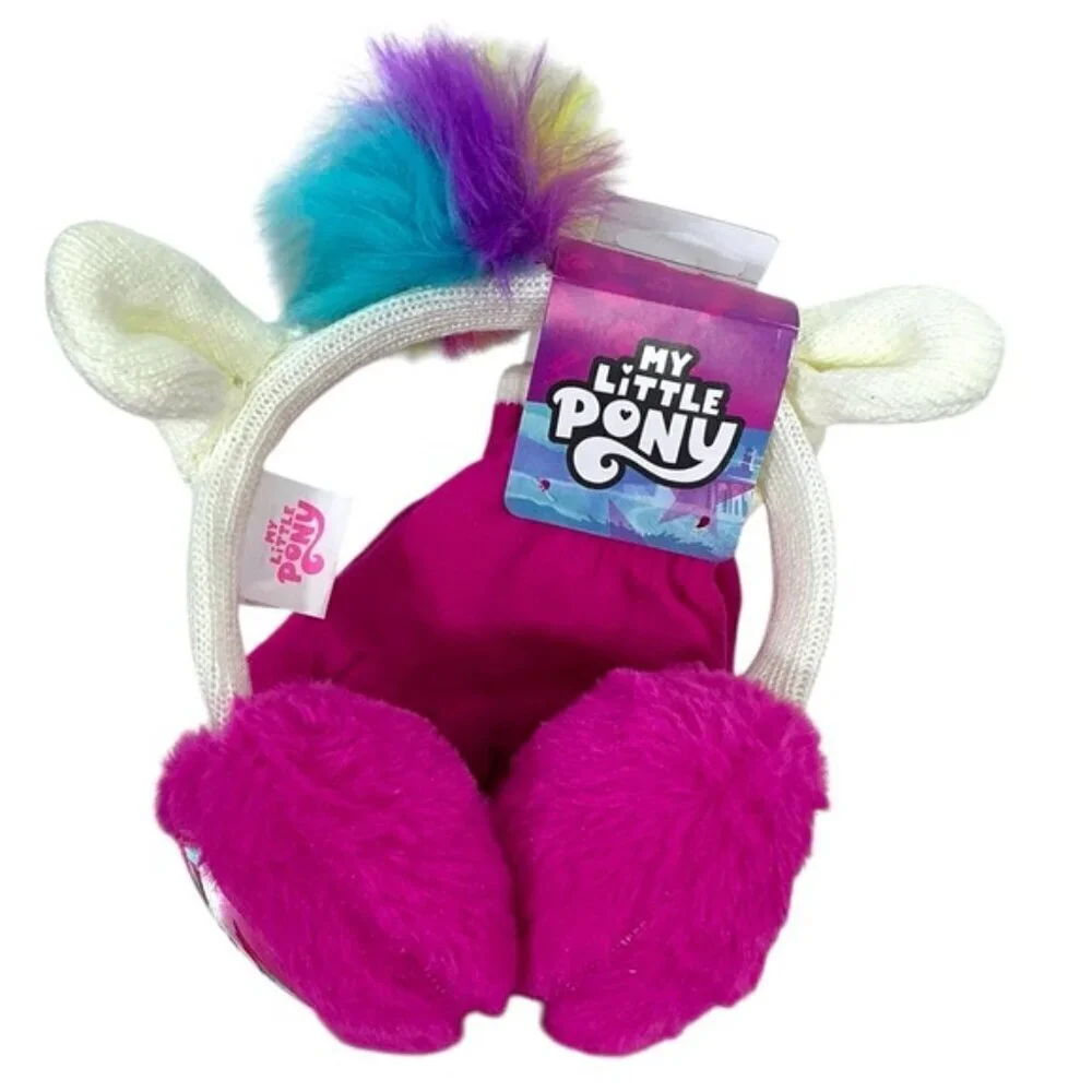 My Little Pony EarMuffs Warmer Stretchy Winter Glove Set Rainbow Pink Girls OS